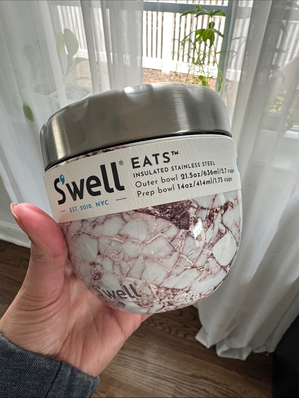 S'well Marble White & Rose Insulated Food Bowl